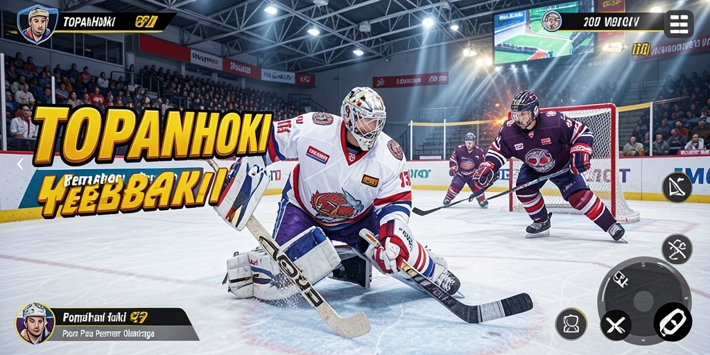 Tampilan gameplay seru dalam TOPANHOKI dengan aksi hoki yang menegangkan.